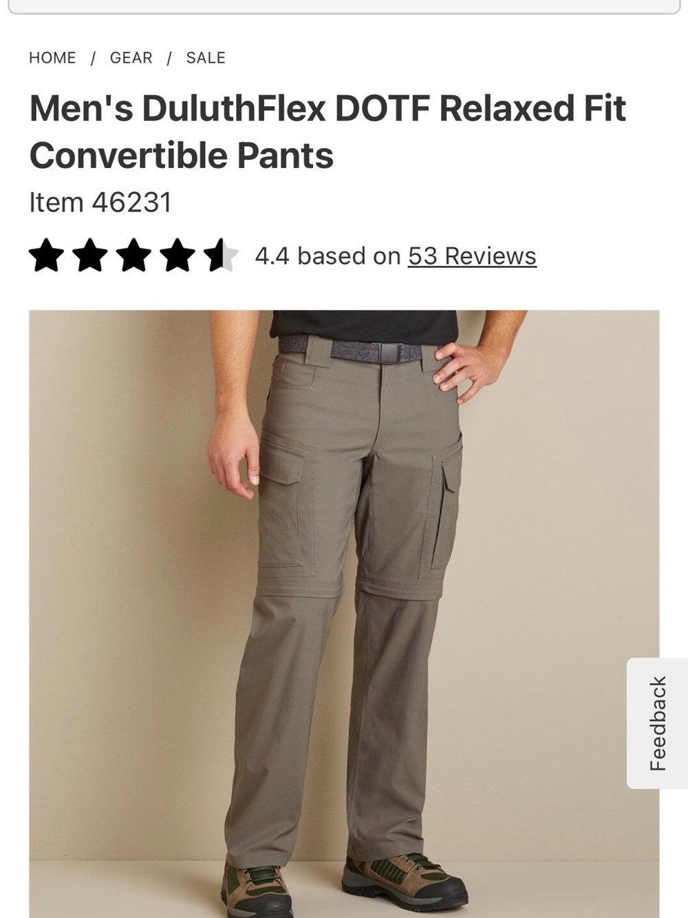 Duluth Trading Co Olive Green Cargo Convertible Pants